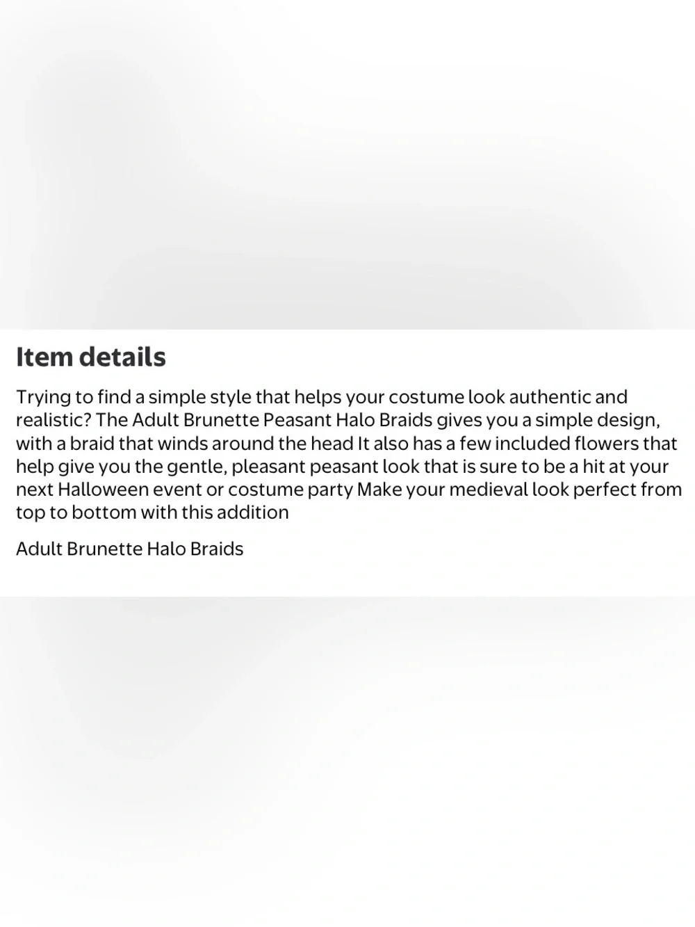 California Costumes Halo Braids Wig - Dark Brown with Flower Accents